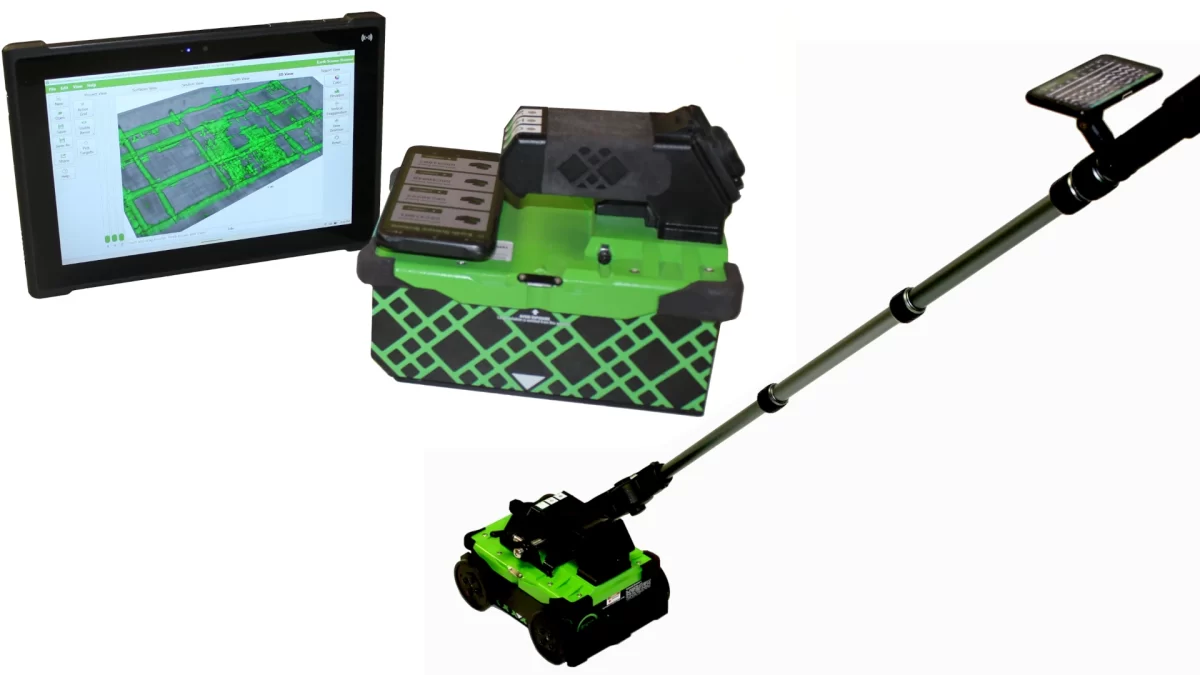 GPR Concrete Scanner with tablet computer and extension handle